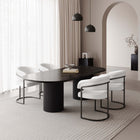 Manhattan Comfort - Lot de 4 chaises de salle à manger Augusta 23,6 po modernes en similicuir blanc-Revêtu d’un magnifique similicuir avec un rembourrage en mousse haute densité