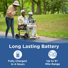Journey Zoomer Lightweight Folding Power Chair - Blue-Compact one-handed folding design folds to a slim 11.8" profile for easier storage