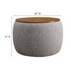 Modway Perla Woven Heathered Fabric Upholstered Storage Ottoman - Heathered Weave/Wheat-Sturdy Plywood Frame
