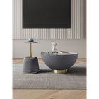 Manhattan Comfort Anderson Modern 28.15" Coffee Table and 15.75" End Table - Grey - Set of 2-Coffee Table Features Beautiful Ceramic Marble Table Top