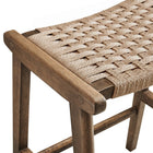 Modway - Saoirse Tabouret de comptoir en corde tissée en bois - Noyer naturel - Ensemble de 2-9
