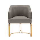Manhattan Comfort - Fauteuil de salle à manger moderne Raya 25,2 po en similicuir taupe-Chaise de salle à manger moderne pour salle à manger et usage de chaise de travail