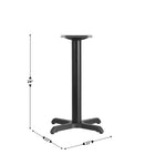 Flash Furniture – Pied de table de restaurant en fonte d’acier 22 x 22 po, base en X, colonne hauteur table 3 po de diam., noir-Assemblage facile de 2 pièces avec un seul boulon