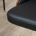 HOMCOM - Chaise de bureau en cuir PU avec hauteur réglable - noir-Cinq roulettes pour le déplacer facilement et atteindre tout le bureau sans se lever