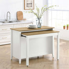 Modway Garland Kitchen Island - Oak White-Pull-Out Table