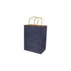 Eddie's - Sac à provisions en papier kraft 100 % recyclé - 8" x 4-3/4" x 10-1/4" - Marine - Paquet de 100-8" x 4-3/4" x 10-1/4"