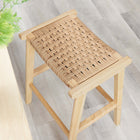 Modway - Saoirse Tabouret de comptoir en corde tissée en bois - Naturel naturel - Ensemble de 2-Assemblée requise
