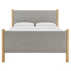 Modway Maven Queen Size Fabric Upholstered Platform Bed - Wheat Oak-Wood Slat Support