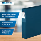 Davis Group Premium Economy Binder - Round Ring - 1.5" - Navy Blue - 6 Pack-Round Ring, Non-Locking