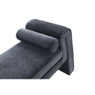 Manhattan Comfort - Banc moderne Concord 59" en tissu chenille - Noir-Comprend des butées en plastique réglables