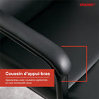 Staples - Fauteuil d'invité en cuir contrecollé, noir-Cadre en acier massif