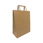 Reliabag Paper Bags - Flat Handles - 10" W x 5" D x 13" H - Kraft - 100 Pack-Made by the premium kraft paper with the re-enforced flat bottom