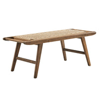 Modway - Saoirse 47" Banc en bois de corde tissée - Noyer naturel-Corde double tressée