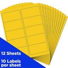 JAM Paper Mailing Address Labels - 2 x 4 - Yellow - 2 sets of 120-4" x 2"