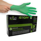SHOWA - Gants en nitrile durable EBT 4 mil pour contact alimentaire, à usage unique - Verts - Taille moyenne - Paquet de 100-Biodégradable