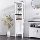 Kleankin - Armoire de rangement de salle de bain haute autoportante en MDF - blanc-Peinture écologique sans danger pour votre famille   
