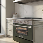 Kucht 30" KDF Series Pro Style Propane Gas Dual Fuel Range - Stainless Steel/Olive Green-Electronic ignition system with auto re-ignition improves safety by minimizing the risk of gas leaks and ensuring consistent flame control