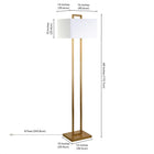 Hudson&Canal - Lampadaire Adair 68" avec abat-jour en tissu - Laiton/Blanc-Dimensions du produit : 16" L x 14" l x 68" H