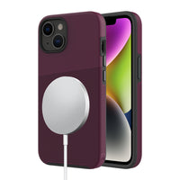 AXS PROTech Plus MagSafe Compatible Sleek Dual-layered Anti-Shock Case for Apple iPhone 14 Plus - Sangria-MagSafe Compatible