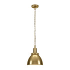 Hudson&Canal Elodie 12" Wide Pendant with Metal Shade - Brass/Brass-Paired with a brass dome metal shade