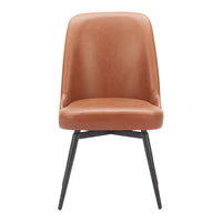Zuo Keppel Swivel Dining Chair - Brown - Set of 2-Plush and durable faux leather fabric