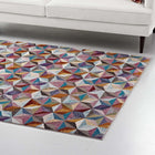 Modway Arisa Geometric Hexagon Mosaic Area Rug - 8 ft W x 10 ft L - Multicolored-Gripping Grooved Rubber Underside 