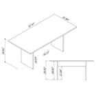 Manhattan Comfort Nomad 67.91" Modern Dining Table - Grey-Feel the Wood Grain with the Protouch Finish