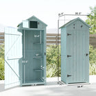 Outsunny Garden Storage Shed - 30" x 21" x 71" - Blue-3 detachable shelves to store small items and a larger area for bigger tools
