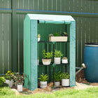 Outsunny Mini Greenhouse with 3-Tier Shelves- Reinforced PE cover shields plants from UV, enhances longevity
 