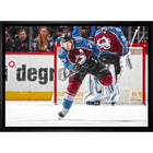 Nathan Mackinnon Colorado Avalanche Passing - Framed Canvas - 31" x 22"-Premium canvas print with gallery-wrapped edges