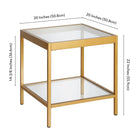 Hudson&Canal Alexis 20"W Square Side Table - Brass-9