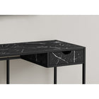 Monarch Specialties 7572 42" Computer Desk - Black Marble-Look/Black Metal-Compact design and contemporary style ideal for smaller home offices