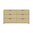 Manhattan Comfort - Grace commode double moderne 60" - chêne naturel et noir-Commode double moderne pour chambre et salon