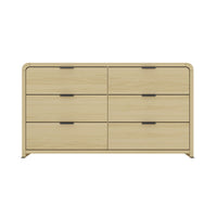 Manhattan Comfort - Grace commode double moderne 60" - chêne naturel et noir-Commode double moderne pour chambre et salon