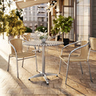 Table ronde en aluminium de 31,5 po avec 2 chaises en rotin beige, intérieur/extérieur (TLH-ALUM-32RD-020BGECHR2-GG)-31,50 larg. x 31,50 prof. x 27,50 haut. (po)