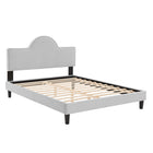 Modway - Soleil Performance Velvet Lit Queen, Gris clair-Lit Queen