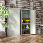 HOMCOM - Armoire de rangement en métal 71 po avec 2 portes - blanc-Patins antidérapants empêchent les déplacements et protègent le sol 