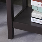 HOMCOM Flip Top End Table - dark coffee-Color: Dark Coffee 
