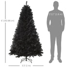 HOMCOM 6' Artificial Christmas Tree with Auto Open - Wide Base - Black-Many tree tips offer ample space for decorative ornaments 