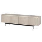 Hudson&Canal Whitman TV Stand for TV's up to 75" - Alder White-The top has a weight capacity of 75lbs, inside storage area can hold 45 lbs in each section