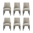 Manhattan Comfort - Ensemble de 6 chaises et fauteuils de salle à manger Beever modernes en chenille taupe-Chaise de salle à manger moderne 6 pièces et fauteuil pour salle à manger et usage de travail