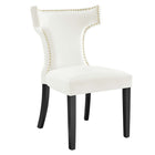 Modway Curve Performance Velvet Dining Chairs - White - 2 Pack-Stain-Resistant Performance Velvet