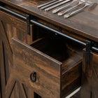 HOMCOM Industrial 39.25" L Buffet Cabinet - Rustic Brown-Made of MDF and particleboard for sturdiness and easy cleaning, while steel frame for stability