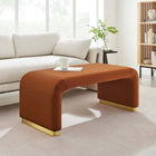Modway Koda Performance Velvet Waterfall Ottoman - Brass/Rust-Stain-Resistant Fabric