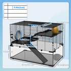 PawHut - Cage avec Bassin en Verre pour Petits Hamsters - Noir-La porte avant offre un accès facile