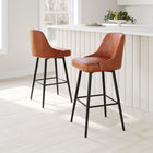 Zuo Keppel Swivel Barstool - Brown-Assembly required