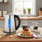JS Gourmet - Bouilloire électrique en acier inoxydable de 1,7 L avec lumière LED bleue-Ébullition rapide