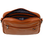 CHAMPS - Collection Onyx Sac à caméra en cuir - Brun-Poche intérieure RFID à glissière