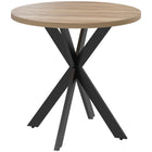 HOMCOM - Table de cuisine ronde 29,5 po avec pied en acier pour petits espaces - brun-Présente une silhouette épurée et un plateau plaqué pour une beauté contemporaine 