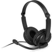 Aluratek Wired USB Stereo Headset with Noise Cancelling Boom Mic and In-Line Controls - Black-Impressive audio output for rich sound, enhanced bass and impressive clarity for music play, gaming, webinars, voice calling and video conferencing